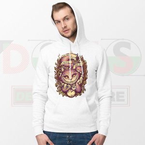 Phantom Feline Grin: Ethereal Wonderland Hoodie
