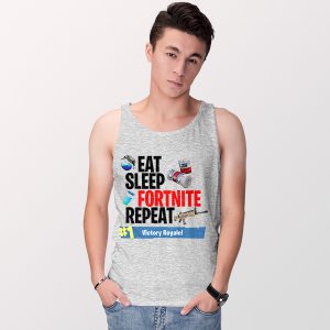 Tank Top Sport Grey ortnite Eat Sleep Fortnite Repeat