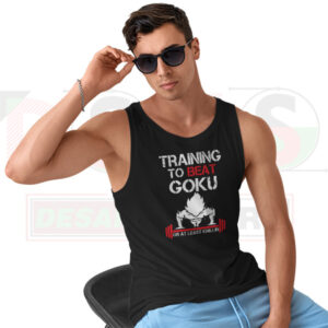 Training to Beat Goku Tank Top – Dragon Ball Anime Gym Shirt