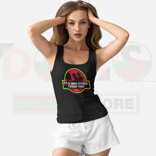 Unix System Park Tank Top – Funny Programmer Jurassic Parody
