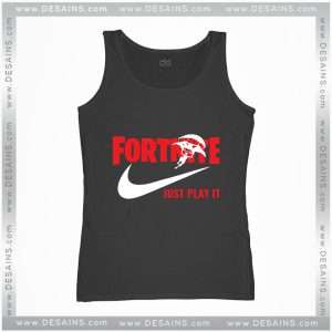 Cheap Graphic Tank Top Fortnite Just play it Just Do it logo Size S-3XL