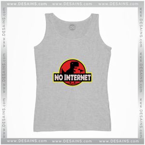 Cheap Graphic Tank Top Jurassic World No Internet Size S-3XL