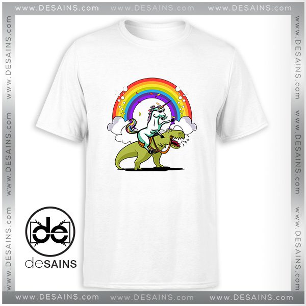 Unicorn Dinosaur Coloring Tshirt Riding TRex Rainbow