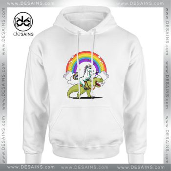 Funny Unicorn Dinosaur Coloring Hoodie Riding TRex Rainbow