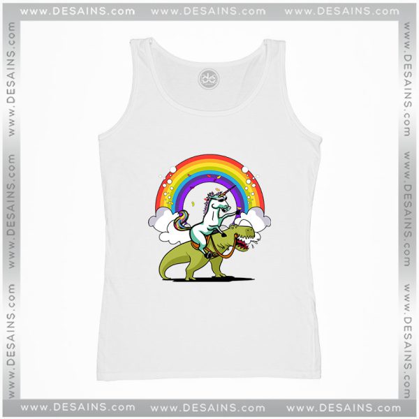 Unicorn Dinosaur Coloring Tank Top T-Rex Party Rainbow