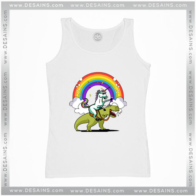 Unicorn Dinosaur Coloring Tank Top T-Rex Party Rainbow