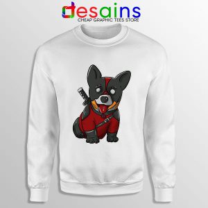 Funny Marvel White Sweatshirt Corgi Puppies CorgiPool Deadpool