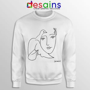 Art Sweatshirt Picasso Woman with Dove Sketch Paint