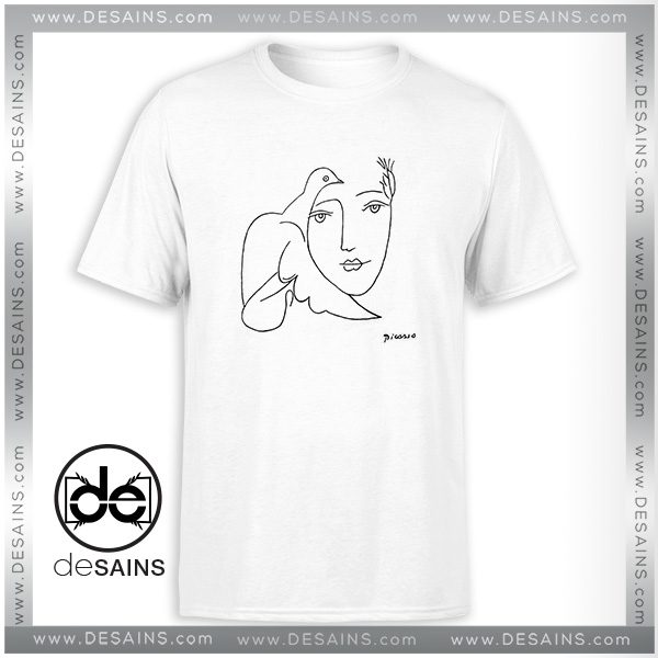 Tee Shirt Picasso Woman With Dove Sketch Art