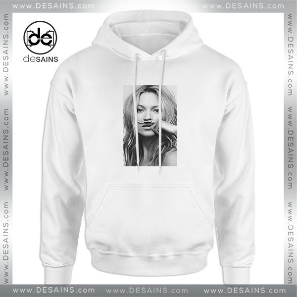 Model 90s Hoodie Kate Moss Mustache Funny Meme