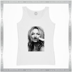 Vogue Poster Tank Top Kate Moss Mustache Funny