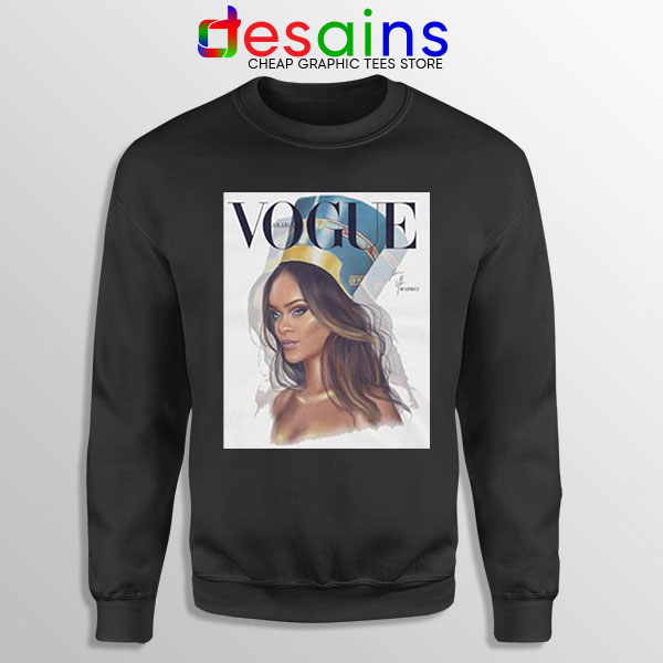 Cover Art Sweatshirt Black Rihanna Queen Vogue