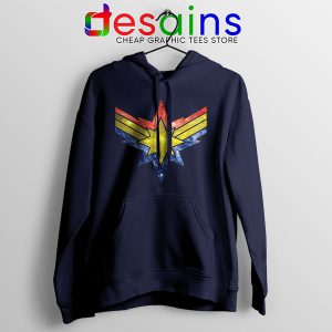 Hoodie Navy Captain Marvel Punch Holes in the Sky Avengers