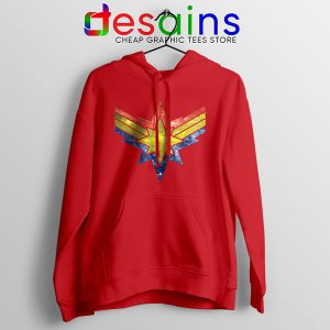 Hoodie Red Captain Marvel Punch Holes in the Sky Avengers