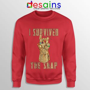 Infinity Gauntlet Sweatshirt Red Thanos I Survived The Snap