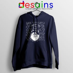 Studio Ghibli Movie Hoodie Navy Totoro Umbrella Rainy Day