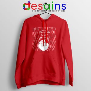 Studio Ghibli Movie Hoodie Red Totoro Umbrella Rainy Day