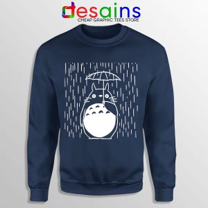 Studio Ghibli Sweatshirt Navy Totoro Umbrella Rainy Day