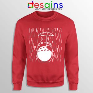 Studio Ghibli Sweatshirt Red Totoro Umbrella Rainy Day