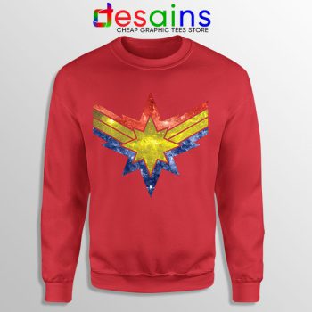 Sweatshirt Red Captain Marvel Punch Holes in the Sky