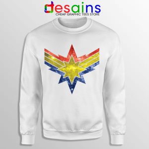 Sweatshirt White Captain Marvel Punch Holes in the Sky