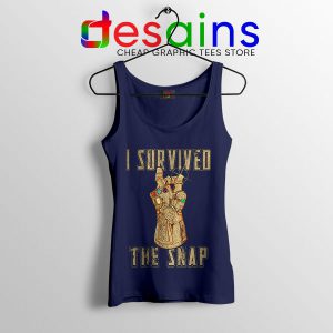 Tank Top Navy Thanos I Survived The Snap Infinity Gauntlet