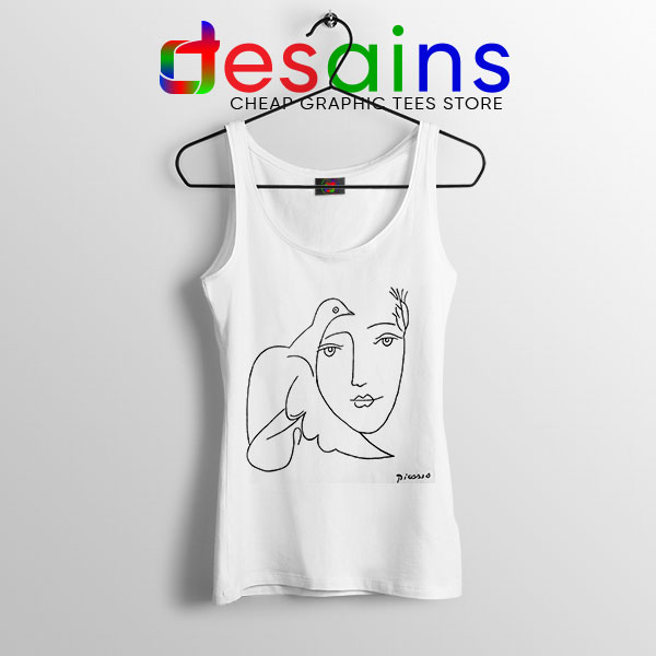 Tank Top Picasso Woman with Dove Sketch Art