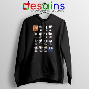 Hoodie BLack Doctor Who Snoopy 13 Dogtors Peanuts