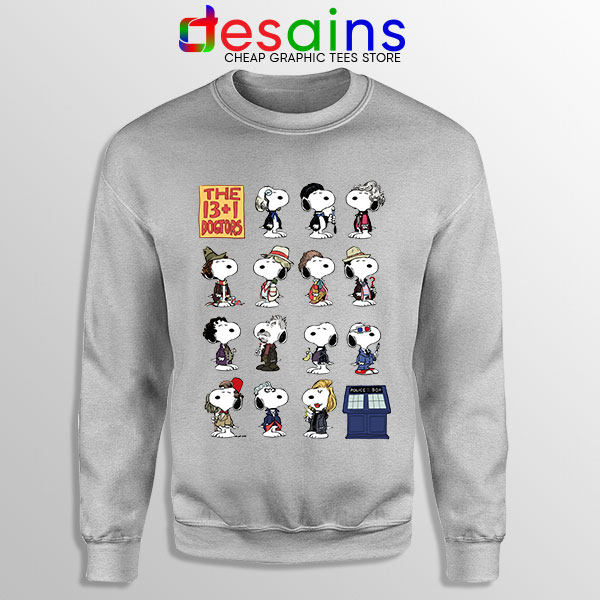 Sweatshirt Sport Grey Doctor Who Snoopy Peanuts 13 Dogtors
