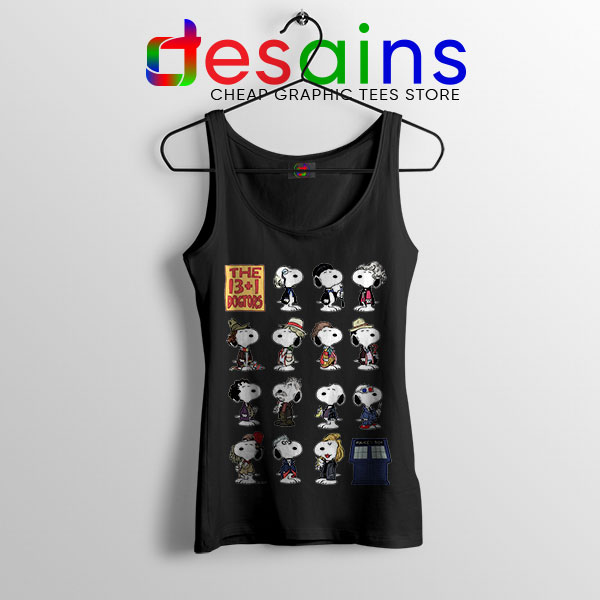 Tank Top Black The 13 and 1 Dogtors Dr Who Snoopy