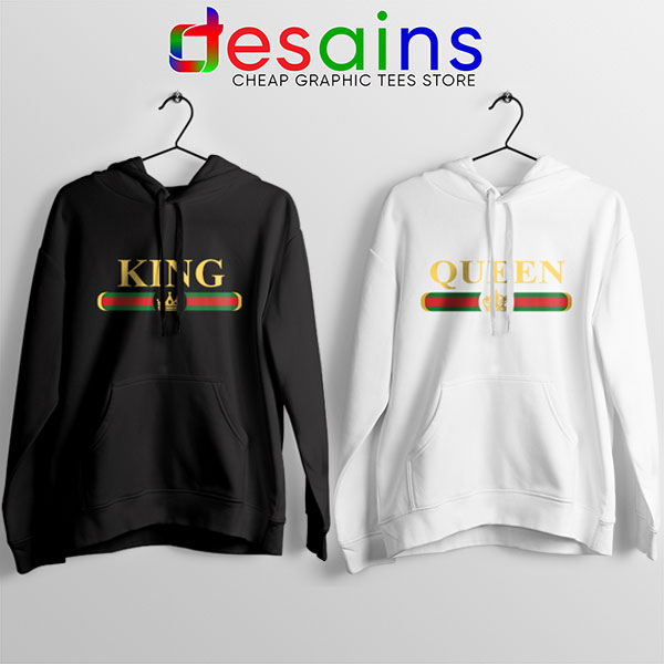 Couple Hoodie King Queen Gucci Funny Apparel