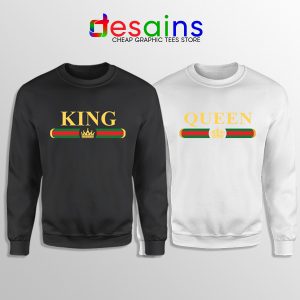 Couple Sweatshirt King Queen Gucci Funny Apparel