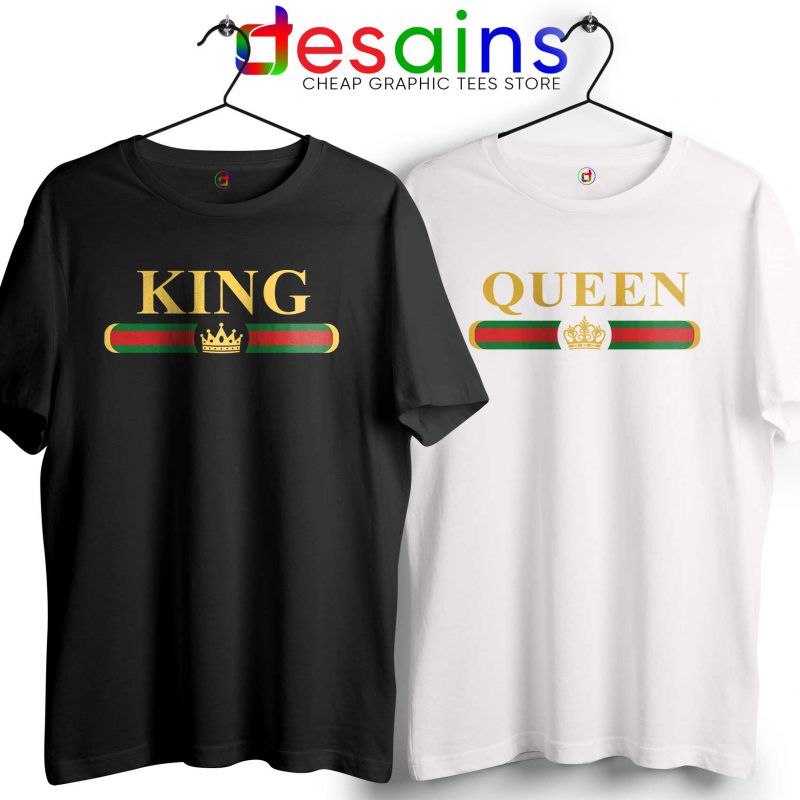 forbedre Karakter Udgravning Couple T shirts King Queen Gucci Funny Apparel - DESAINS STORE