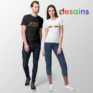 Couple T shirts King Queen Gucci Funny Apparel