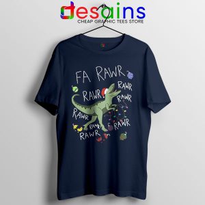 Dinosaur Fa Rawr Rawr Navy Tshirt T-Rex Funny Cute Ugly Christmas