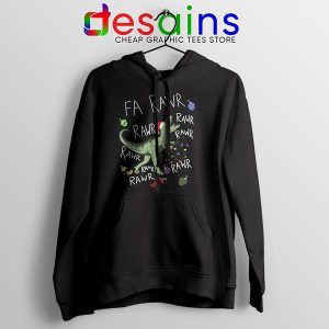 Hoodie BLack Dinosaur Christmas Fa Rawr Rawr Funny Graphic