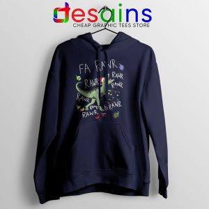 Hoodie Navy Dinosaur Christmas Fa Rawr Rawr Funny Graphic