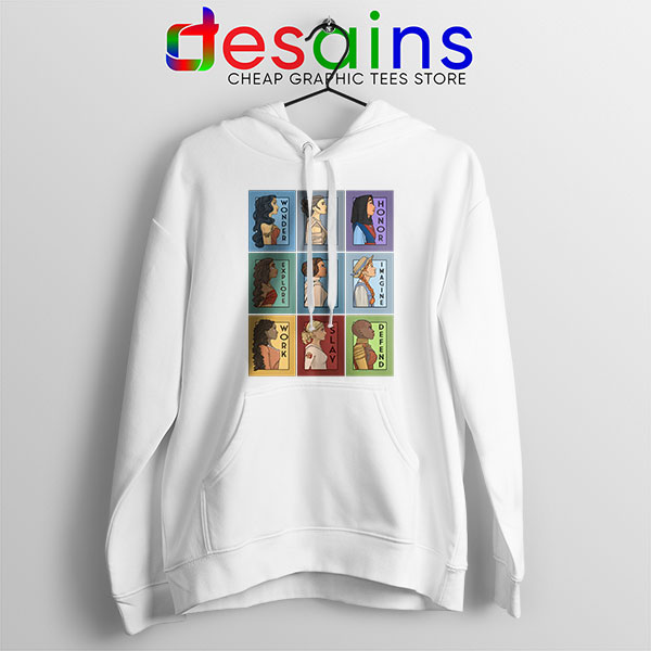 Hoodie White She Series Collage Superhero Pop Culture Edition