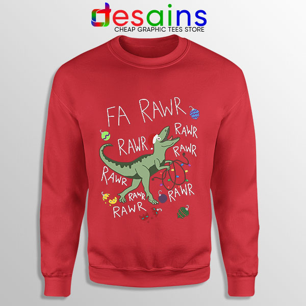 Sweatshirt Dinosaur Christmas Fa Rawr Rawr T-Rex Funny