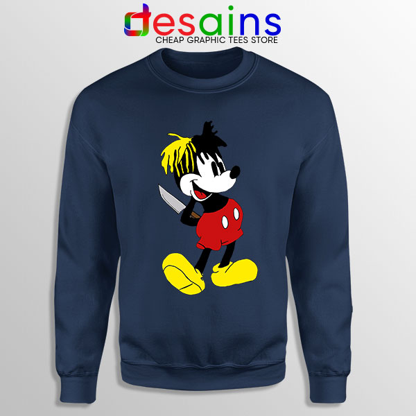 Sweatshirt Navy XXXTentacion Mickey Mouse Death Cause