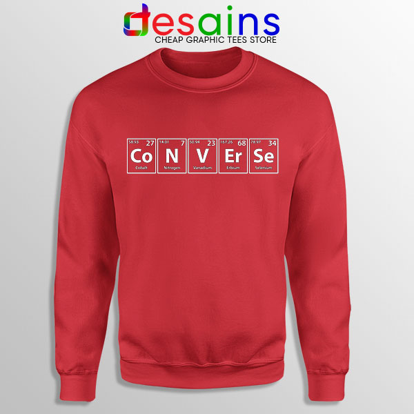 Sweatshirt Red Converse All Star Periodic Table Sneakers