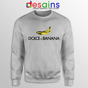 Sweatshirt SPort Grey Funny Dolce and Banana Italian Fashion