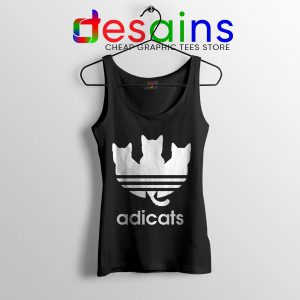 Tank Top Black Adicats Adidas Cat Breeds Three Stripes