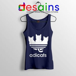 Tank Top Navy Adicats Adidas Cat Breeds Three Stripes