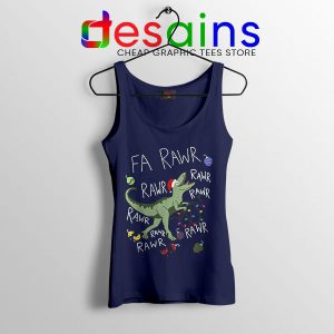 Tank Top Navy Dinosaur Christmas Fa Rawr Rawr Funny Meme T-Rex