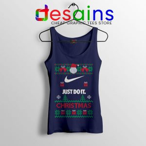 Tank Top Navy Just Do It Ugly Christmas Nike Symbol