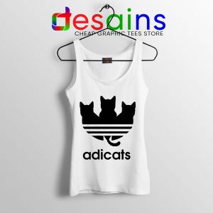 Tank Top White Adicats Adidas Cat Breeds Three Stripes