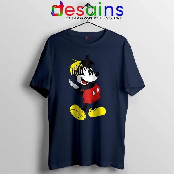 Tee Shirt Navy XXXTentacion Mickey Mouse Death Cause
