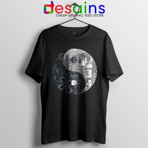 Tshirt BLack Upside Down Yin and Yang Stranger Things 4