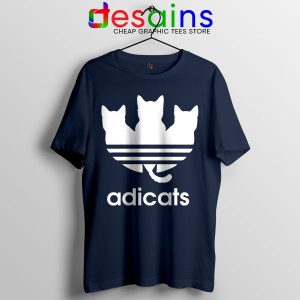 Tshirt Navy Adicats Adidas Cat Funny Logo Three Stripes Breeds